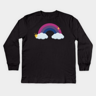 Bi Pride Retro Rainbow Kids Long Sleeve T-Shirt